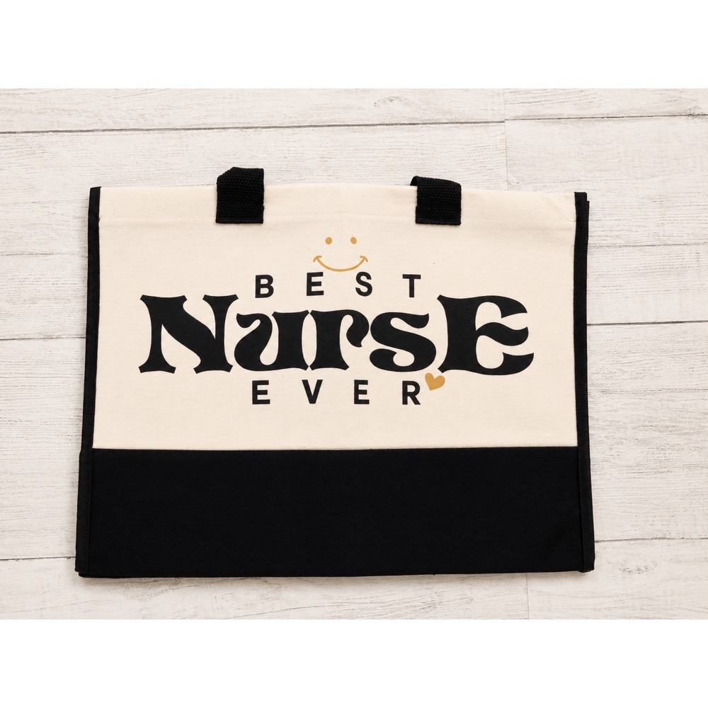 Best Nurse Ever Canvas Tote Bag New Reusable Gift Shopping Beach Work